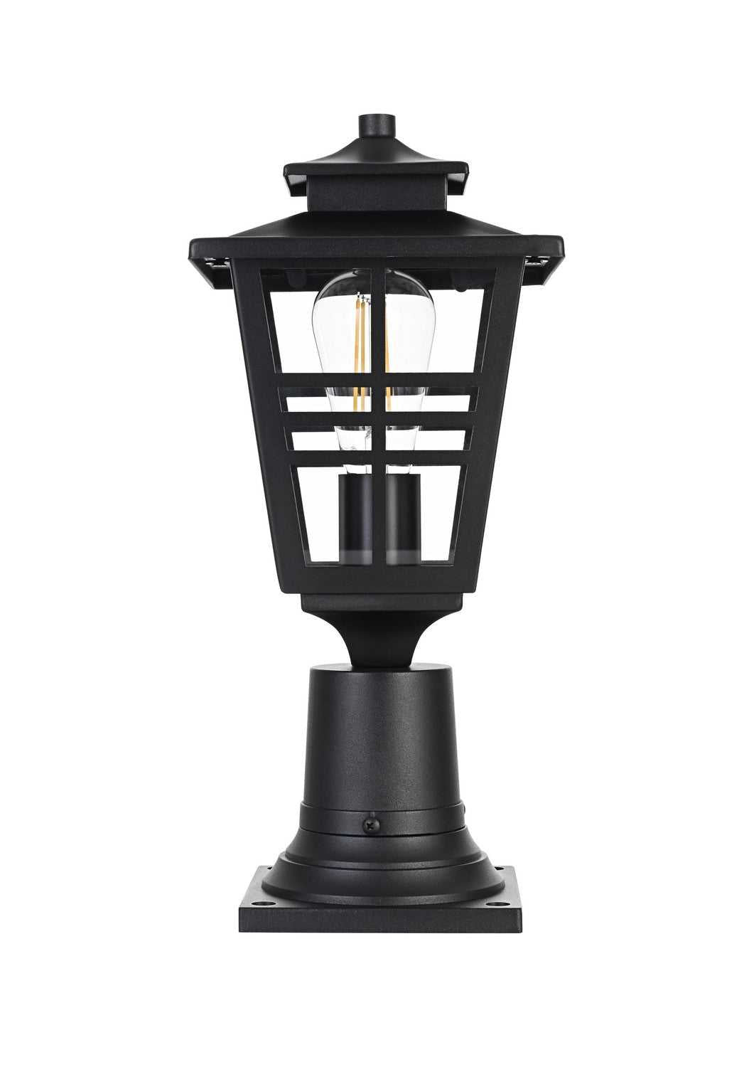 Macon One Light Outdoor Post Mount in Black Elegant Lighting
