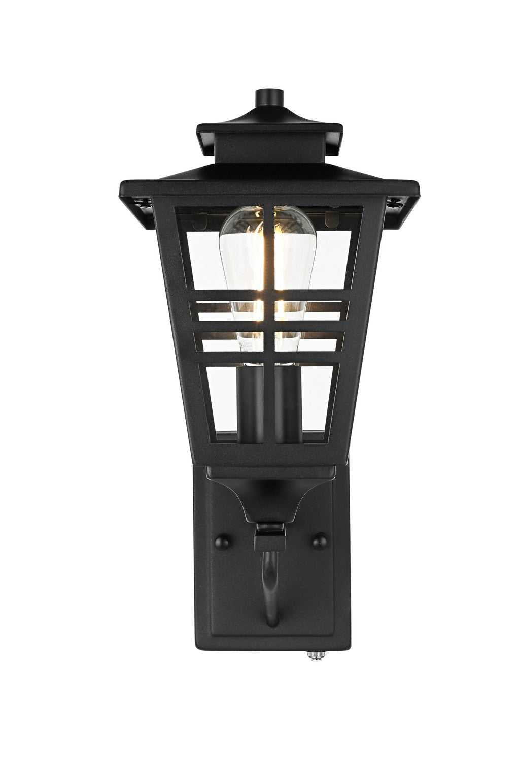 Macon One Light Outdoor Wall Sconce in Black Elegant Lighting