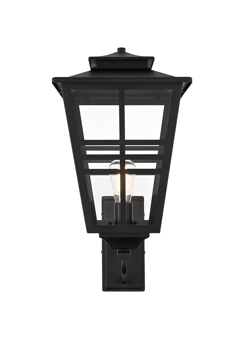 Macon One Light Outdoor Wall Sconce in Black Elegant Lighting