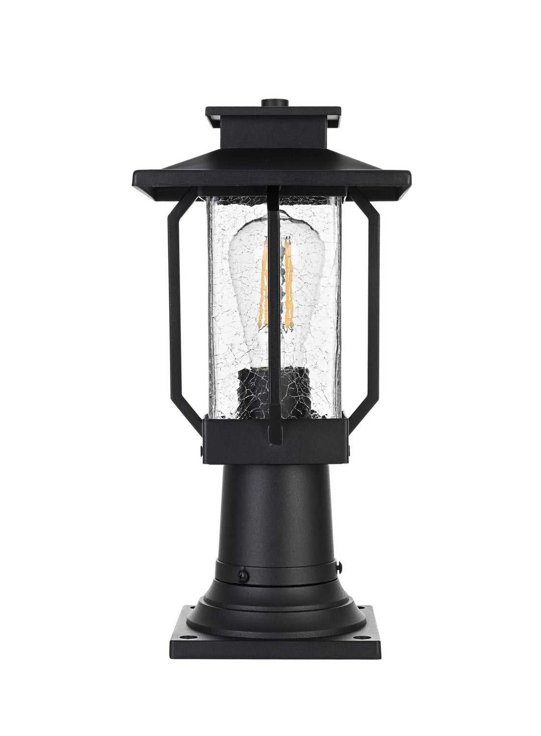 Salem One Light Outdoor Post Mount in Black Elegant Lighting