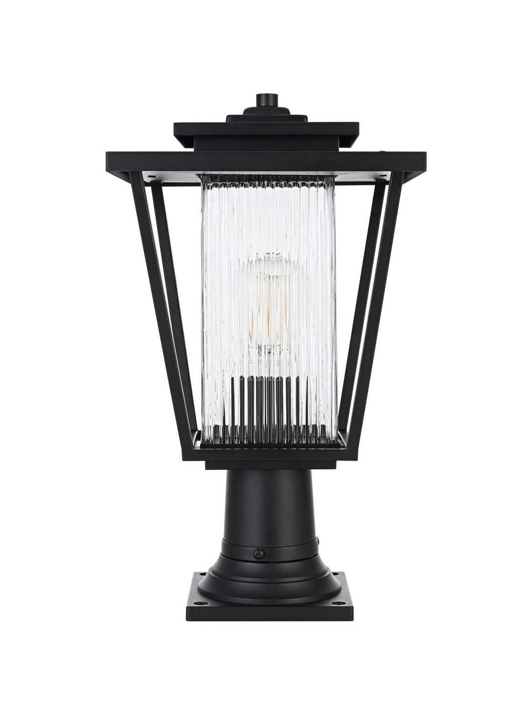 York One Light Outdoor Post Mount in Black Elegant Lighting
