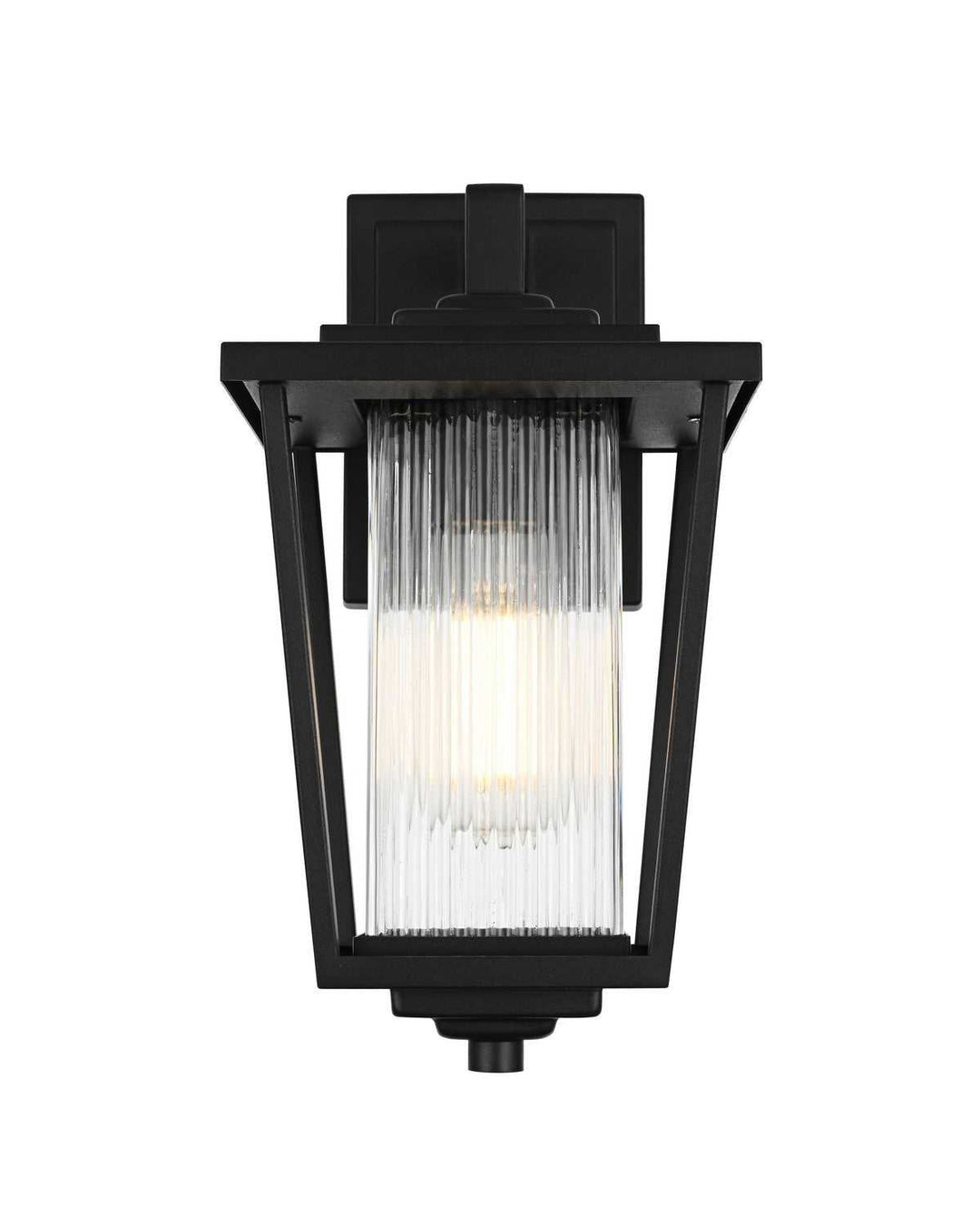 York One Light Outdoor Wall Sconce in Black Elegant Lighting