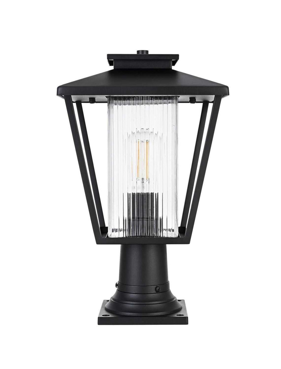 Gaul One Light Outdoor Post Mount in Black Elegant Lighting