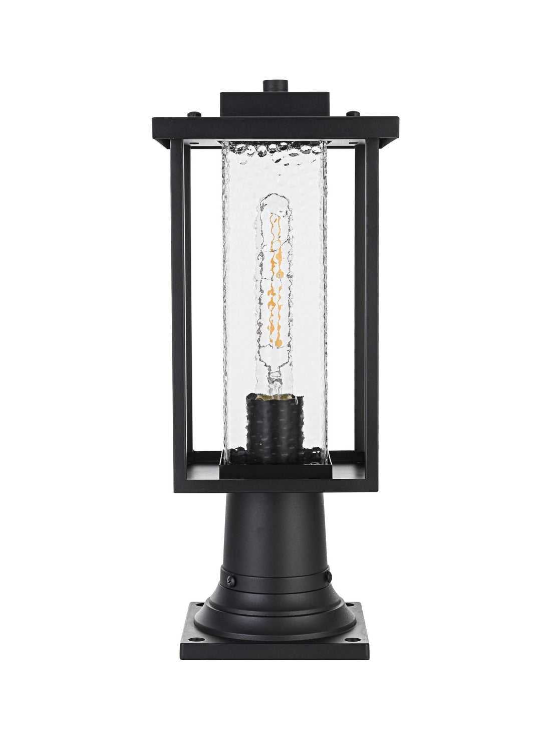 Philip One Light Outdoor Post Mount in Black Elegant Lighting
