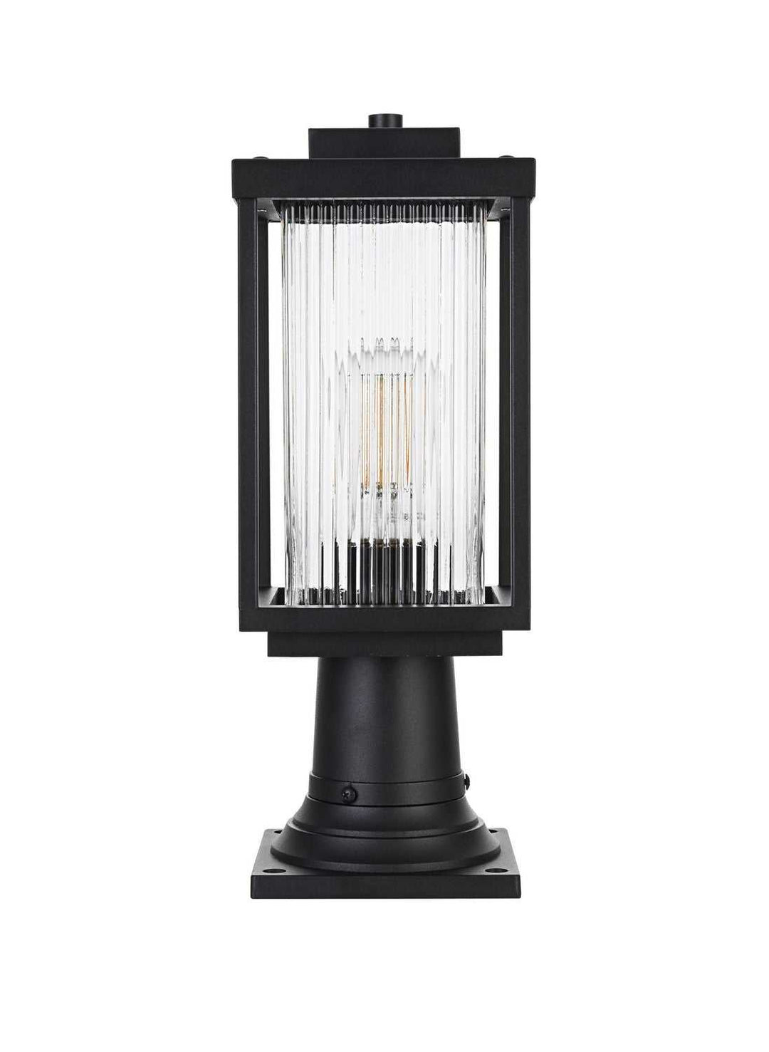 Ludlow One Light Outdoor Post Mount in Black Elegant Lighting