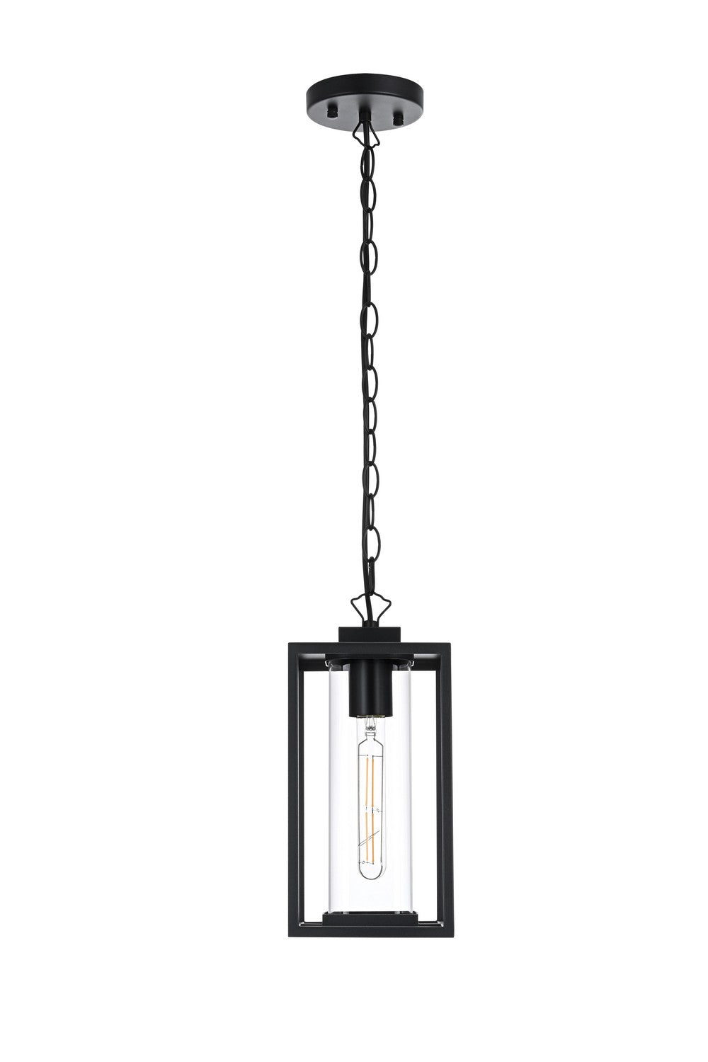 Memphis One Light Outdoor Pendant in Black Elegant Lighting