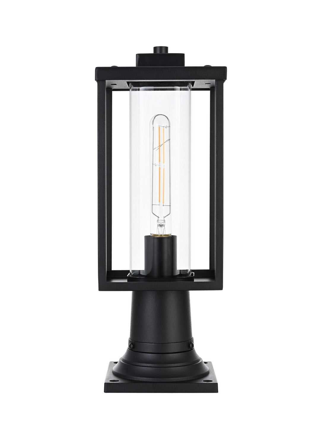 Memphis One Light Outdoor Post Mount in Black Elegant Lighting