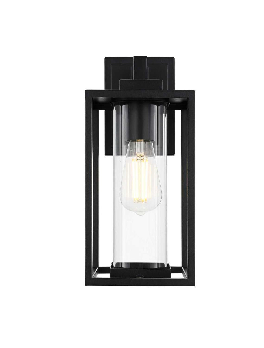 Memphis One Light Outdoor Wall Sconce in Black Elegant Lighting