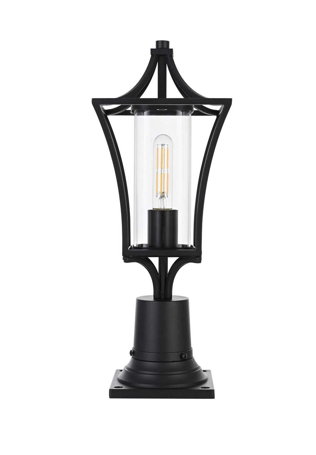Belgrade One Light Outdoor Post Mount in Black Elegant Lighting
