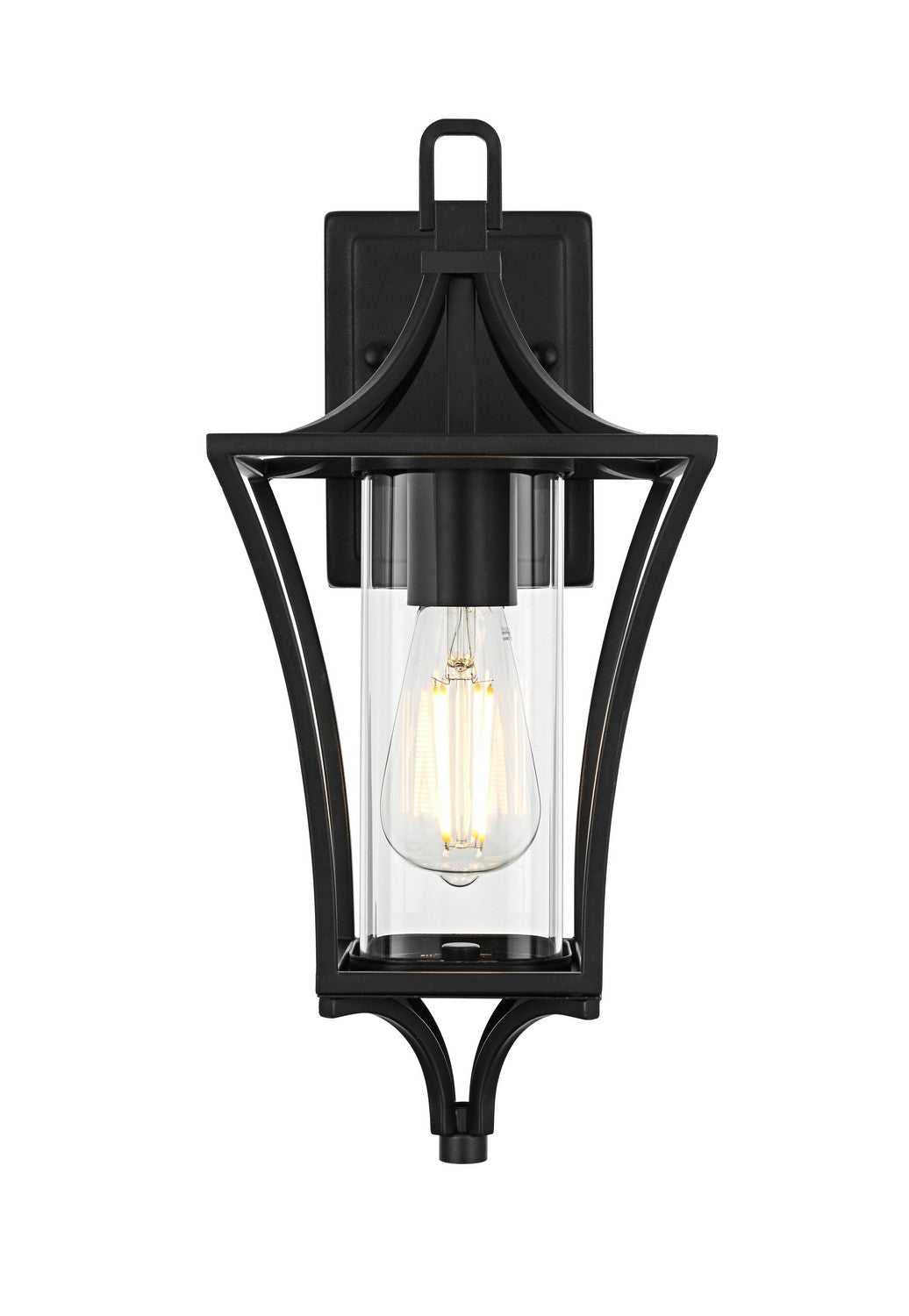 Belgrade One Light Outdoor Wall Sconce in Black Elegant Lighting