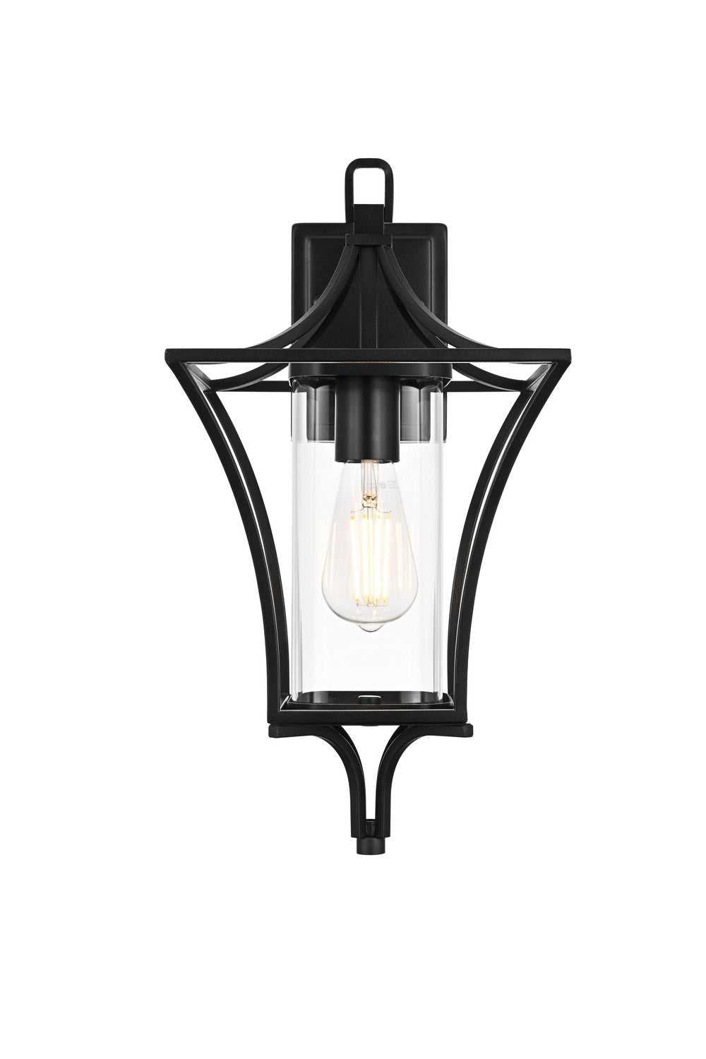 Belgrade One Light Outdoor Wall Sconce in Black Elegant Lighting