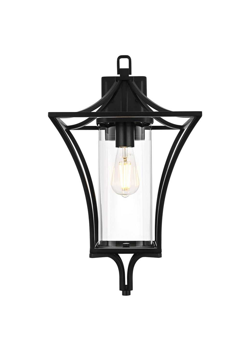 Belgrade One Light Outdoor Wall Sconce in Black Elegant Lighting