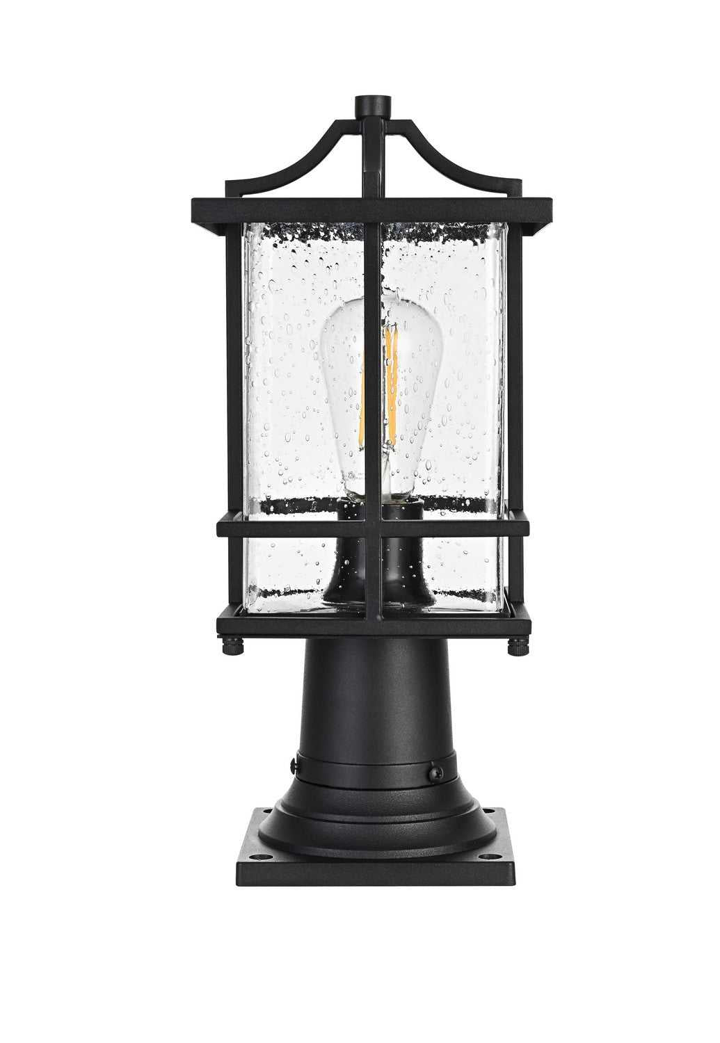Miller One Light Outdoor Post Mount in Black Elegant Lighting