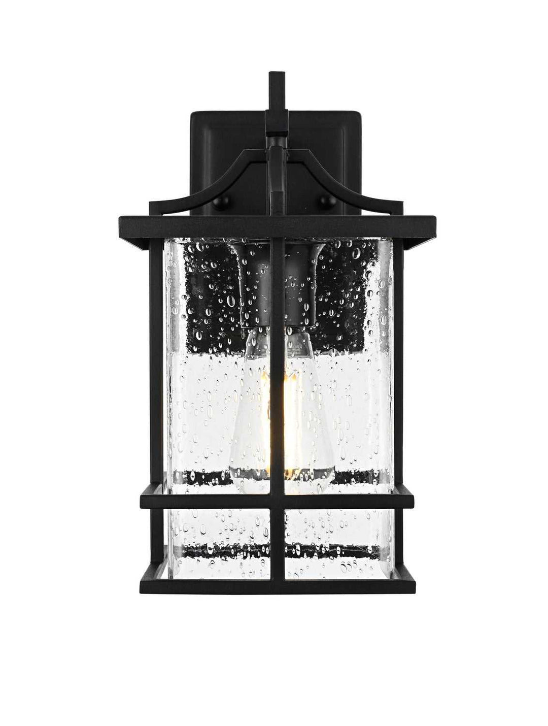 Miller One Light Outdoor Wall Sconce in Black Elegant Lighting