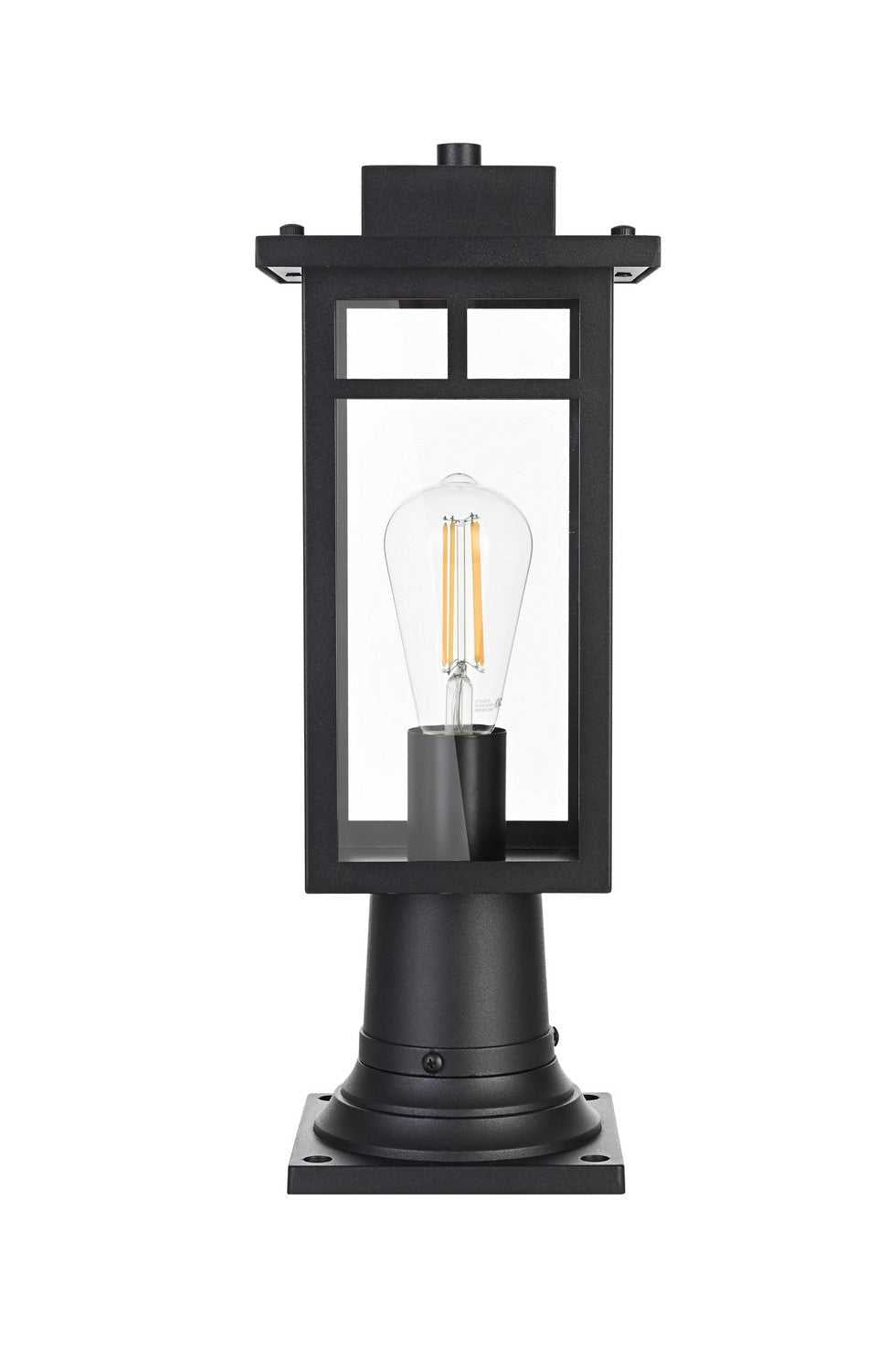 Mercer One Light Outdoor Post Mount in Black Elegant Lighting