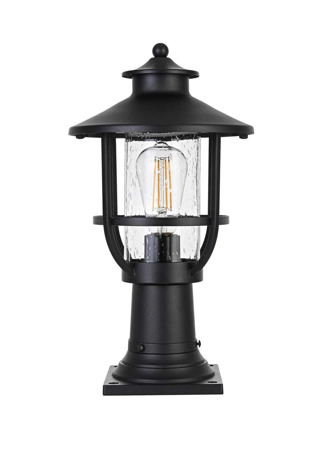 Janney One Light Outdoor Post Mount in Black Elegant Lighting