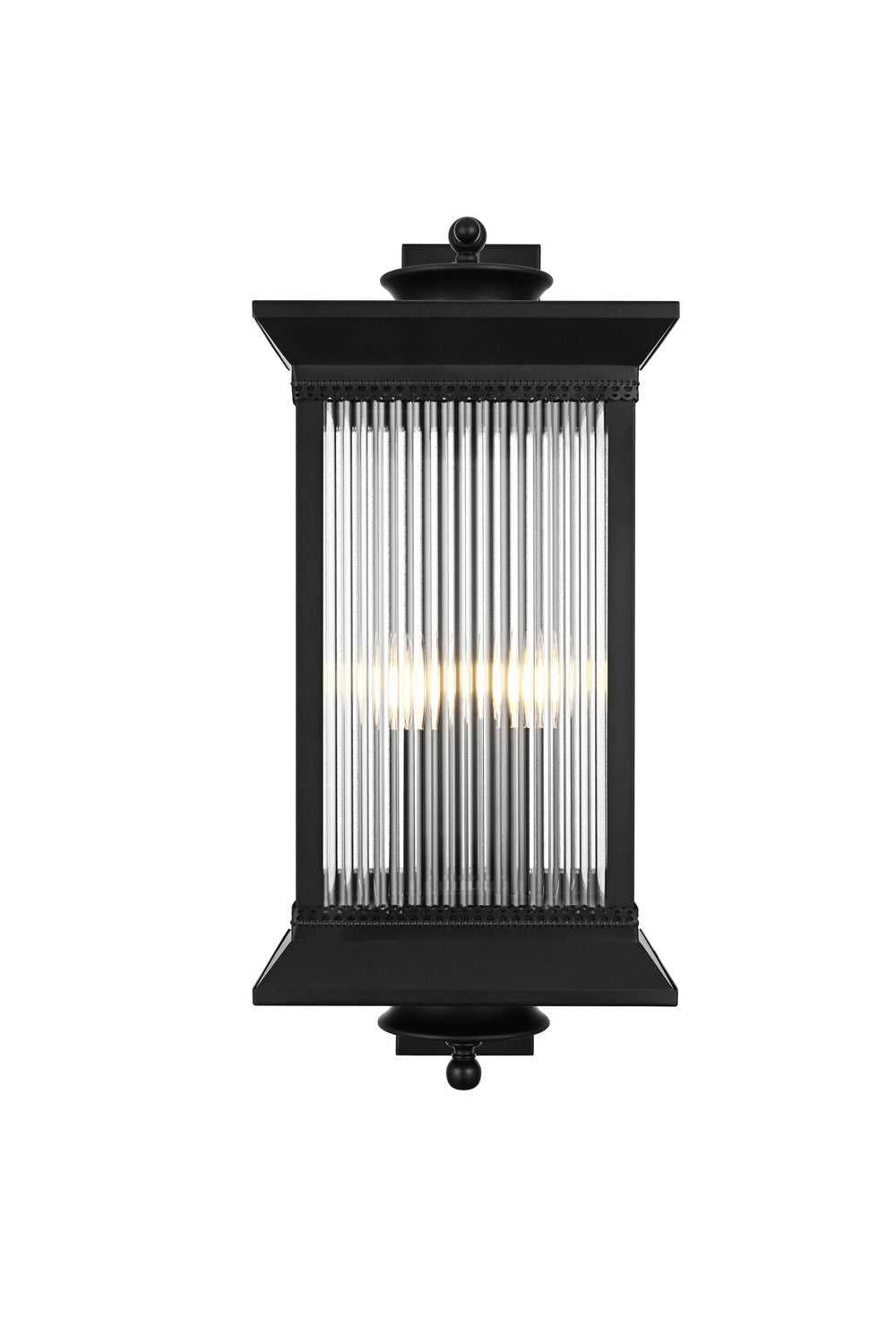 Collins Four Light Outdoor Wall Sconce in Black Elegant Lighting