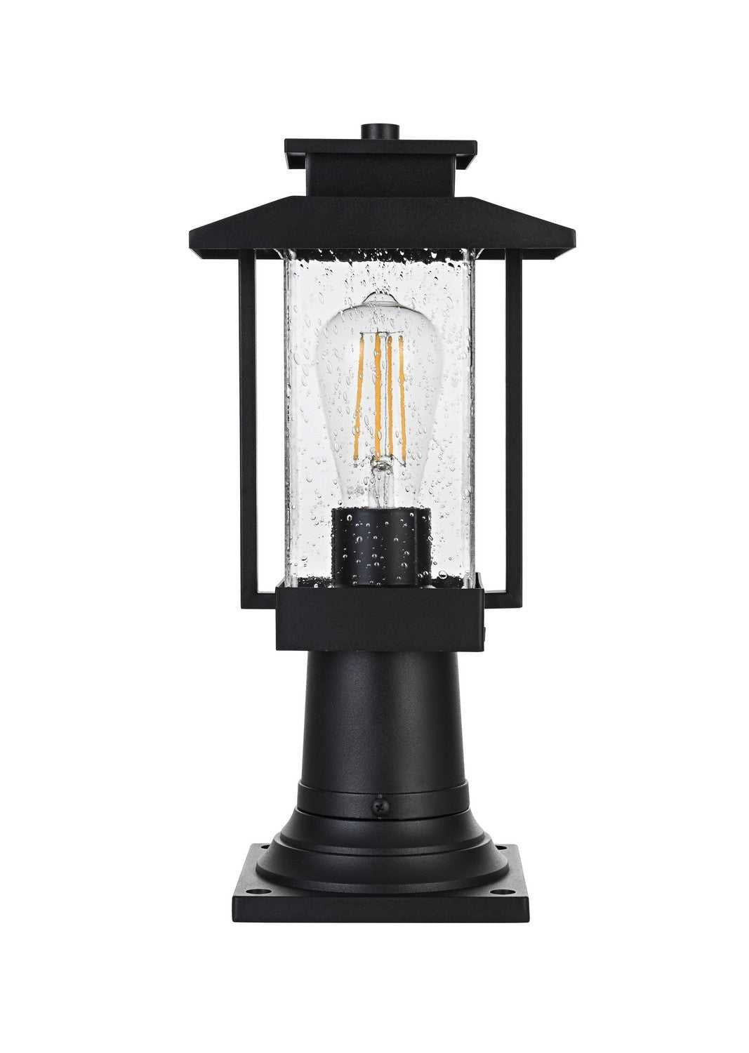 Tioga One Light Outdoor Post Mount in Black Elegant Lighting
