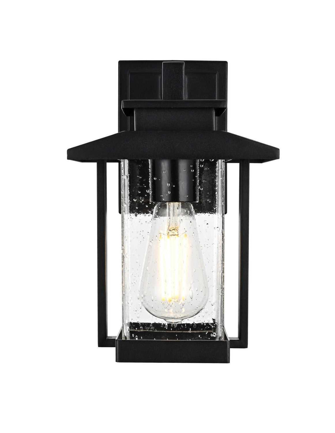 Tioga One Light Outdoor Wall Sconce in Black Elegant Lighting