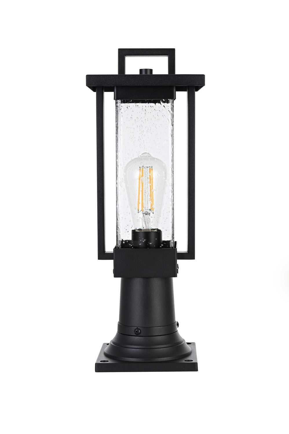 Tilton One Light Outdoor Post Mount in Black Elegant Lighting