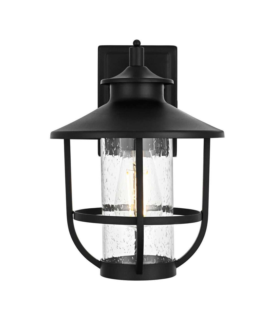 Tilton One Light Outdoor Wall Sconce in Black Elegant Lighting