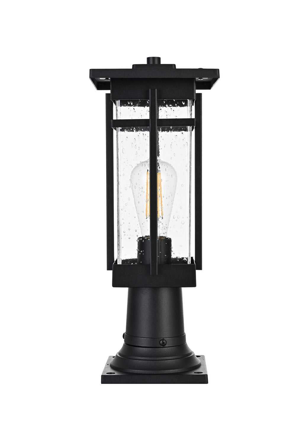 Livingston One Light Outdoor Post Mount in Black Elegant Lighting