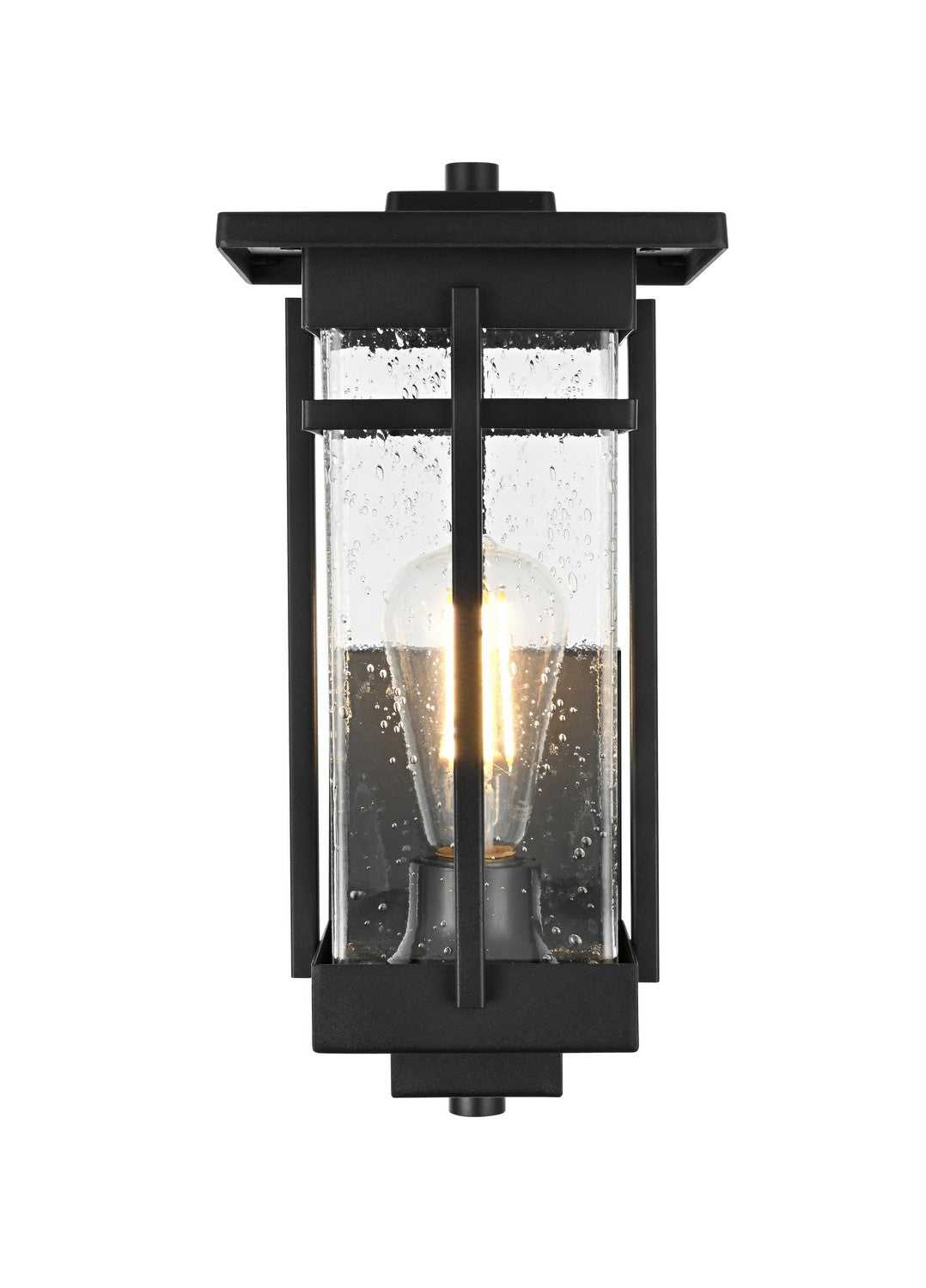 Livingston One Light Outdoor Wall Sconce in Black Elegant Lighting