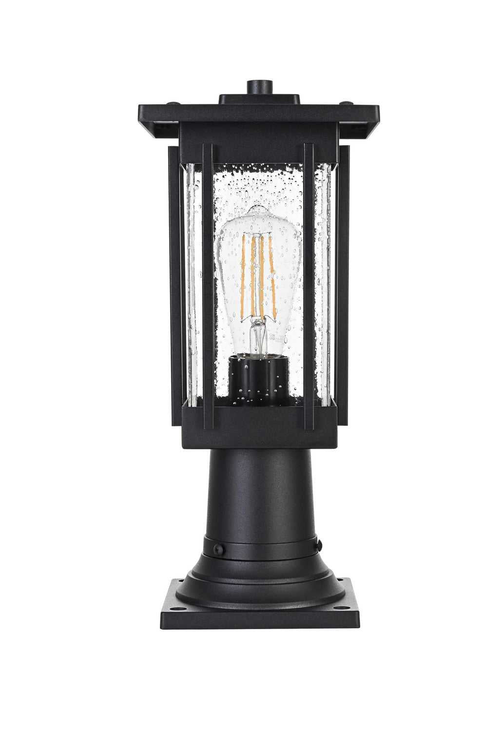 Melvale One Light Outdoor Post Mount in Black Elegant Lighting