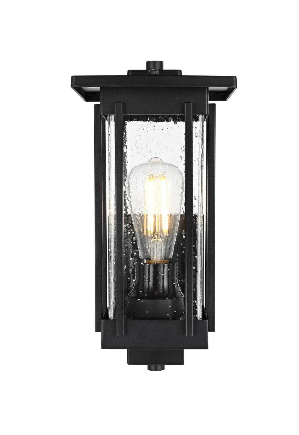 Melvale One Light Outdoor Wall Sconce in Black Elegant Lighting