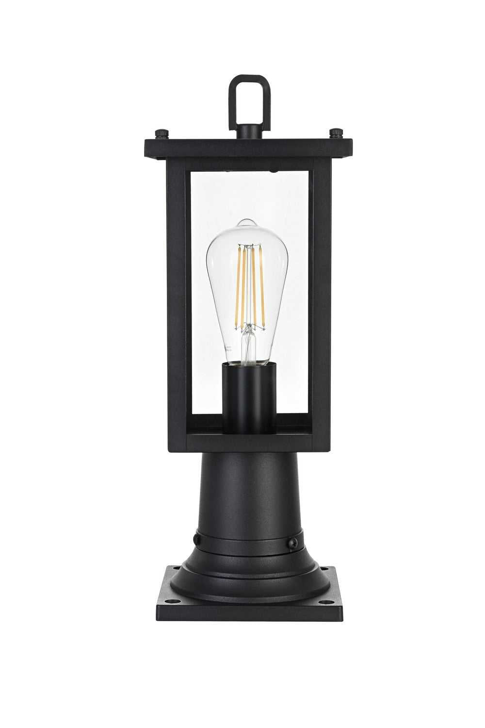 Venango One Light Outdoor Post Mount in Black Elegant Lighting