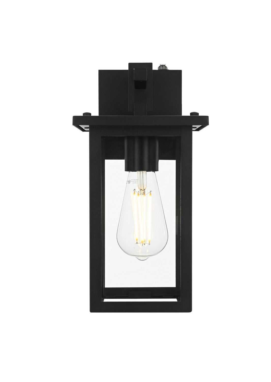 Venango One Light Outdoor Wall Sconce in Black Elegant Lighting