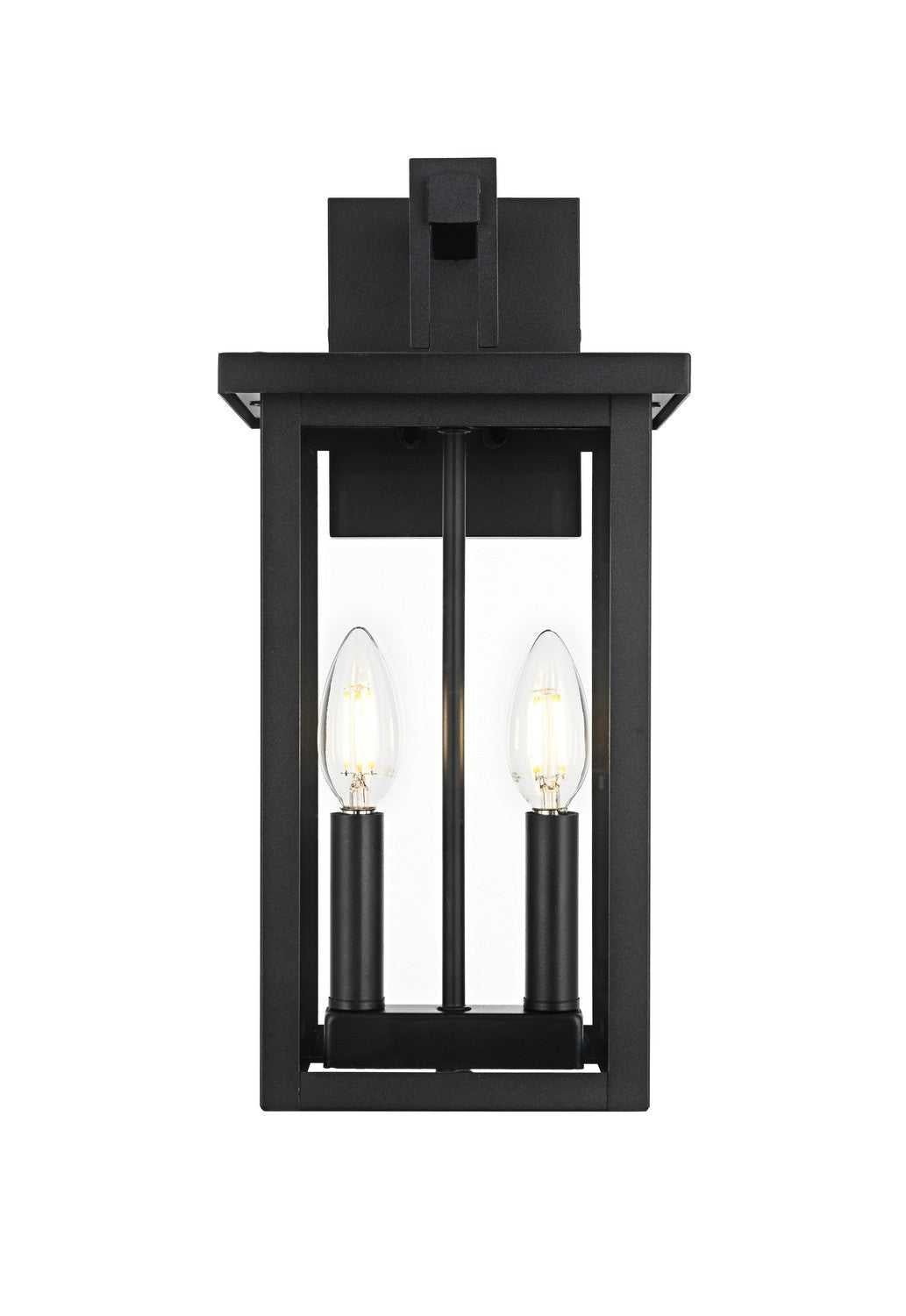 Venango Two Light Outdoor Wall Sconce in Black Elegant Lighting