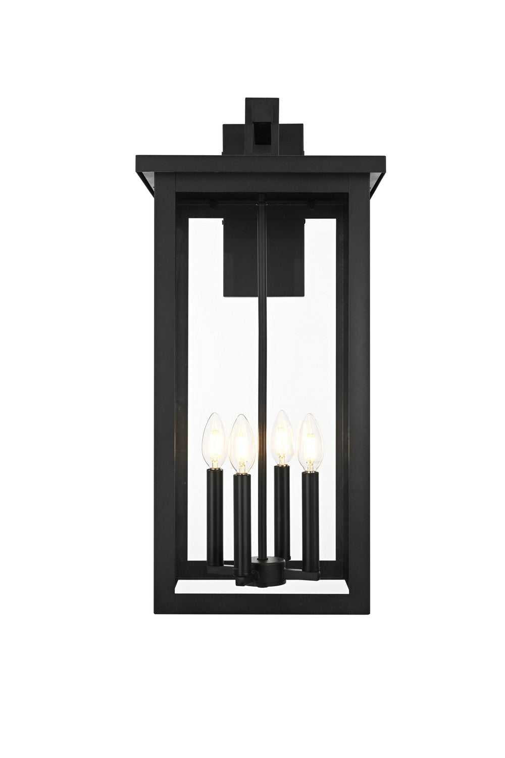 Venango Four Light Outdoor Wall Sconce in Black Elegant Lighting