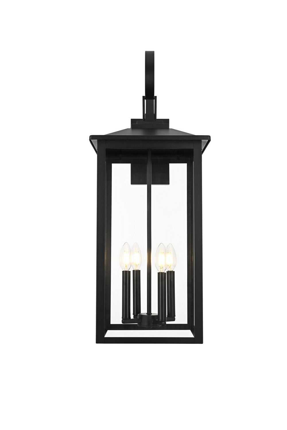 Carisle Four Light Outdoor Wall Sconce in Black Elegant Lighting