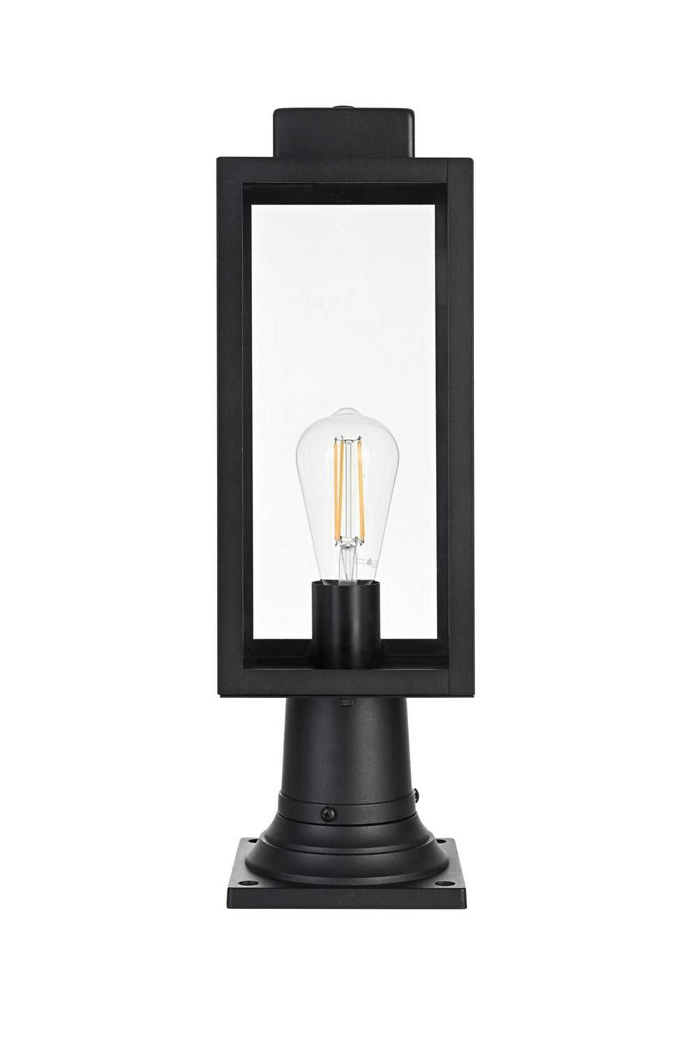 Hilton One Light Outdoor Post Mount in Black Elegant Lighting