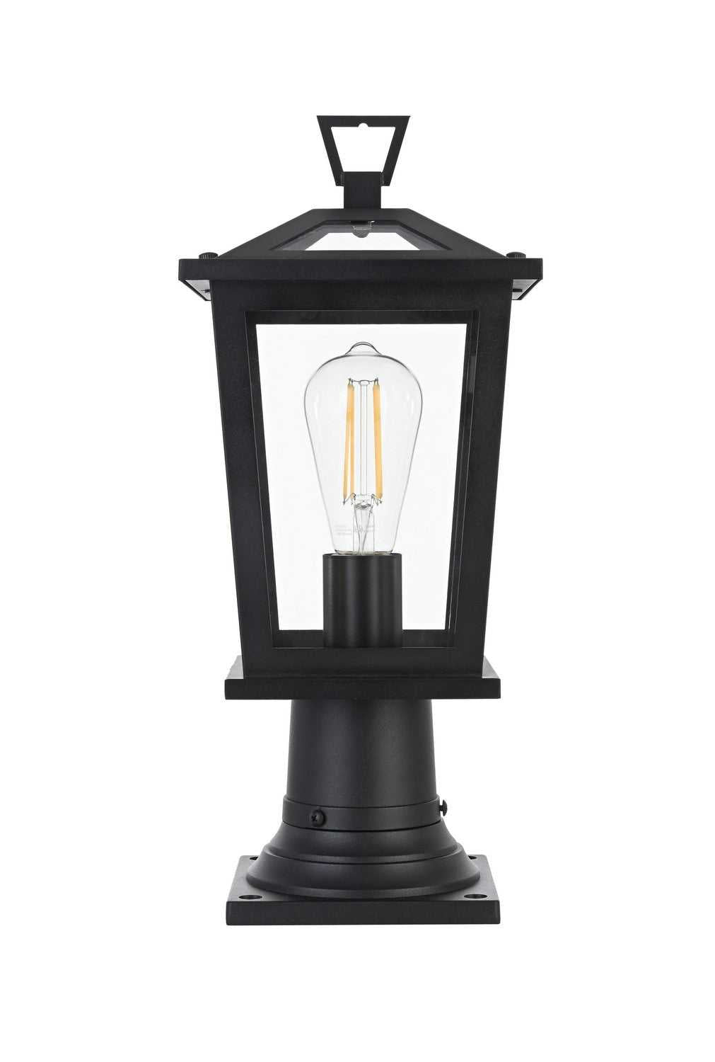 Cayman One Light Outdoor Post Mount in Black Elegant Lighting