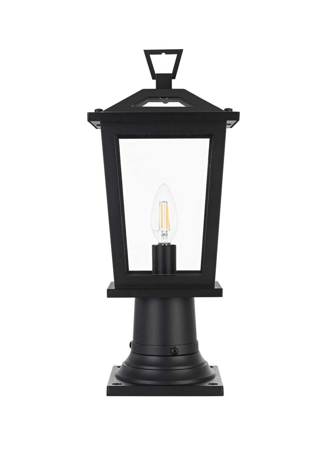 Berks One Light Outdoor Post Mount in Black Elegant Lighting