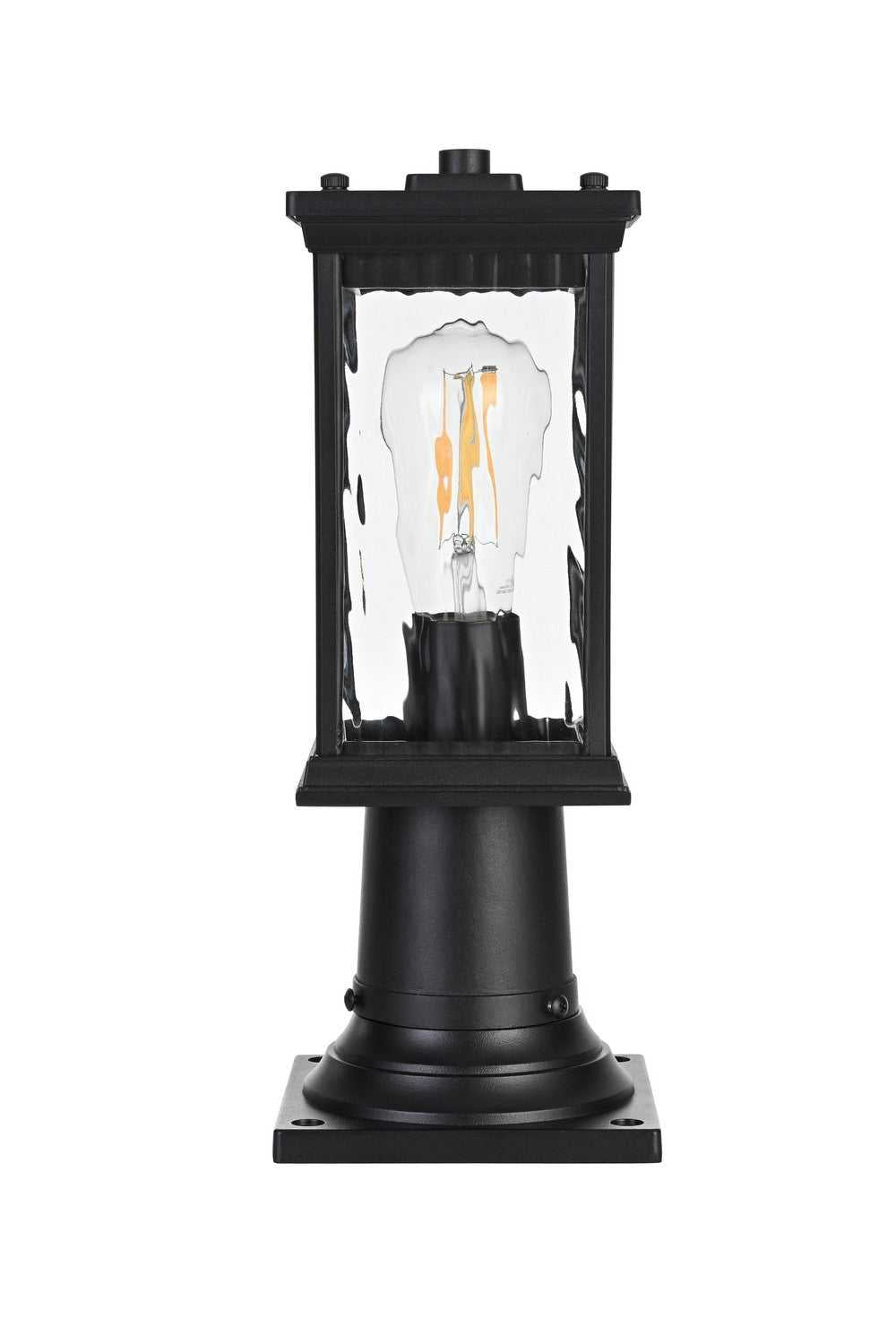 Mascher One Light Outdoor Post Mount in Black Elegant Lighting
