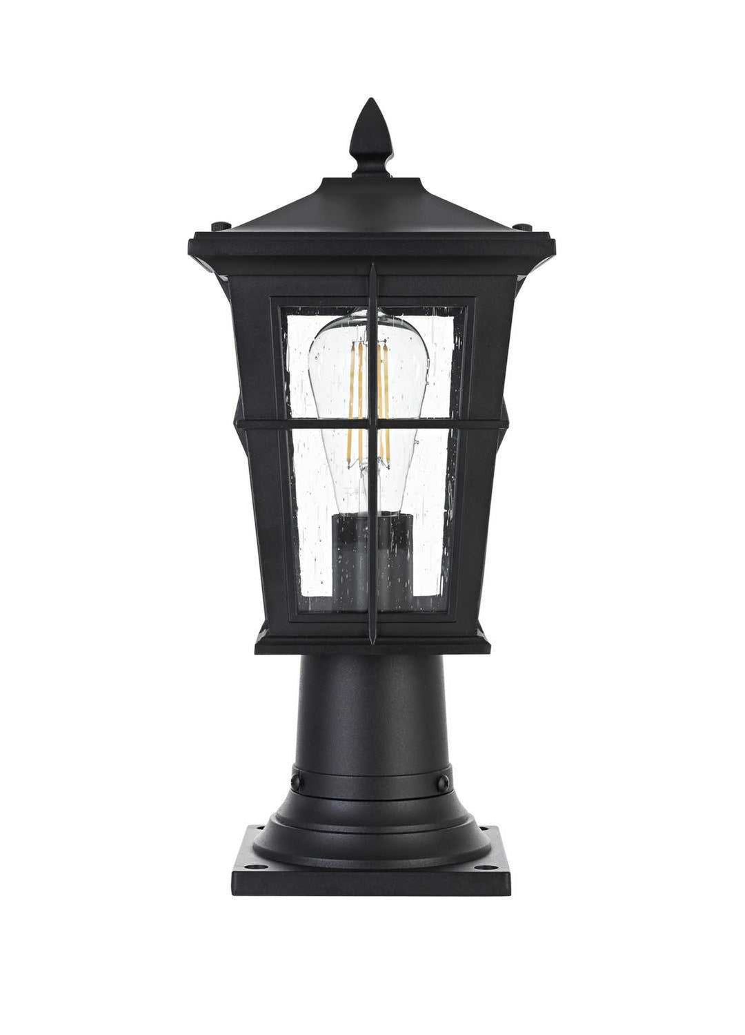 Bodine One Light Outdoor Post Mount in Black Elegant Lighting