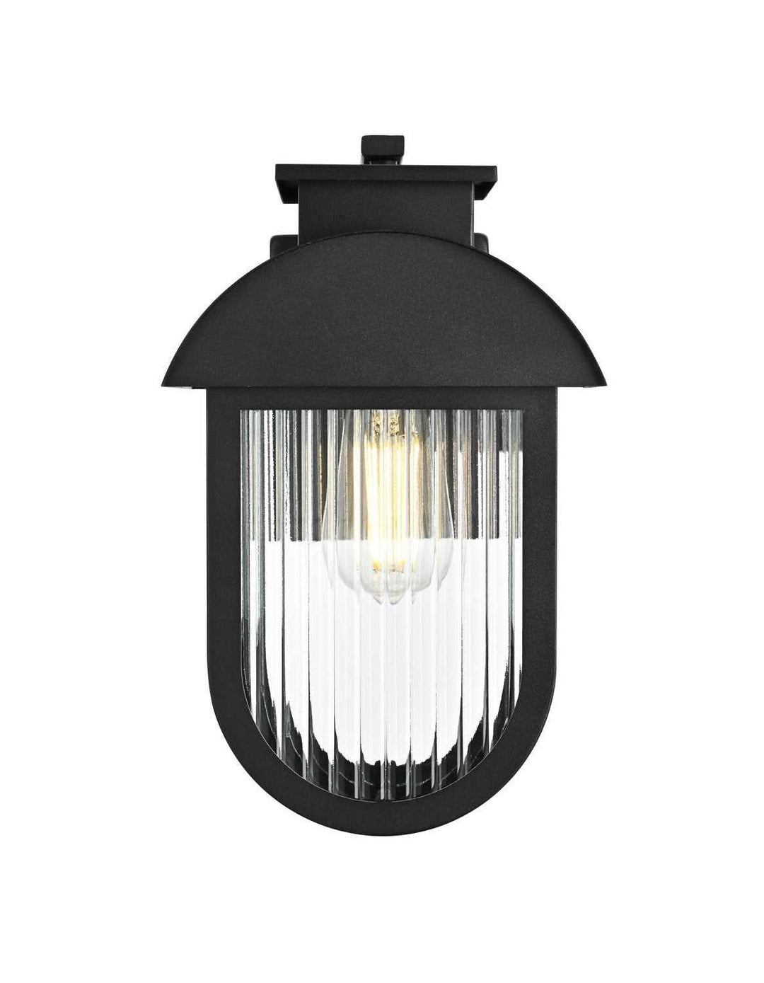 Albert One Light Outdoor Wall Sconce in Black Elegant Lighting