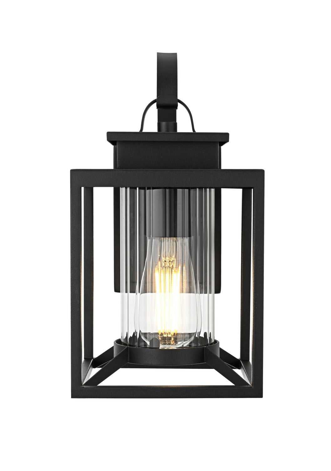 Witte One Light Outdoor Wall Sconce in Black Elegant Lighting
