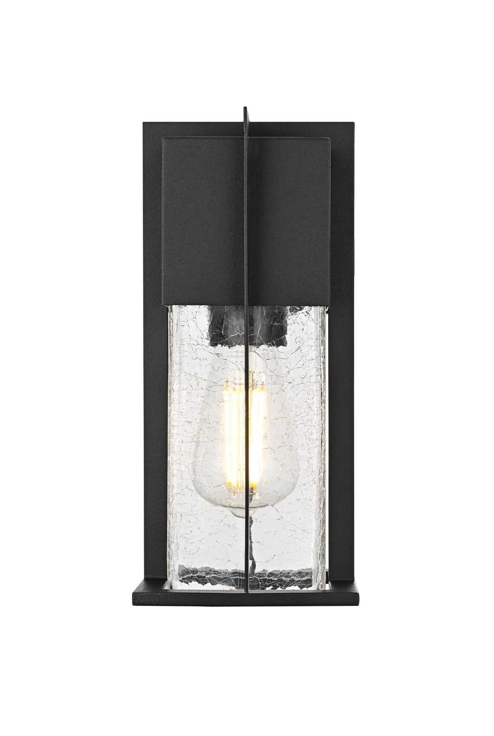 Janney One Light Outdoor Wall Sconce in Black Elegant Lighting