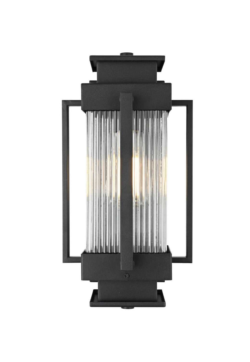 Harlan One Light Outdoor Wall Sconce in Black Elegant Lighting