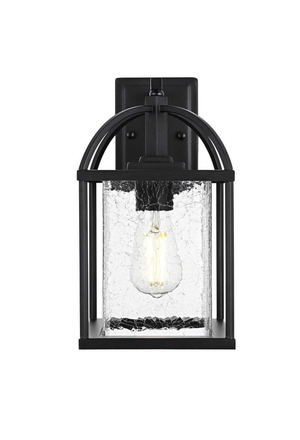 Gratz One Light Outdoor Wall Sconce in Black Elegant Lighting