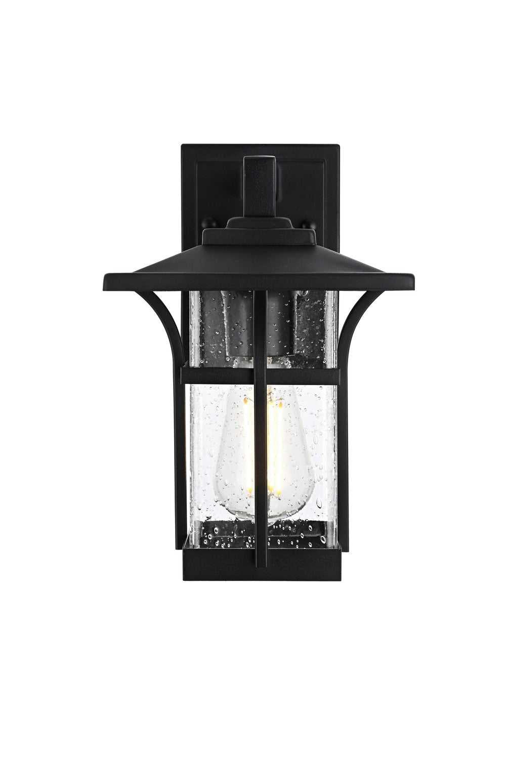 Woodstock One Light Outdoor Wall Sconce in Black Elegant Lighting