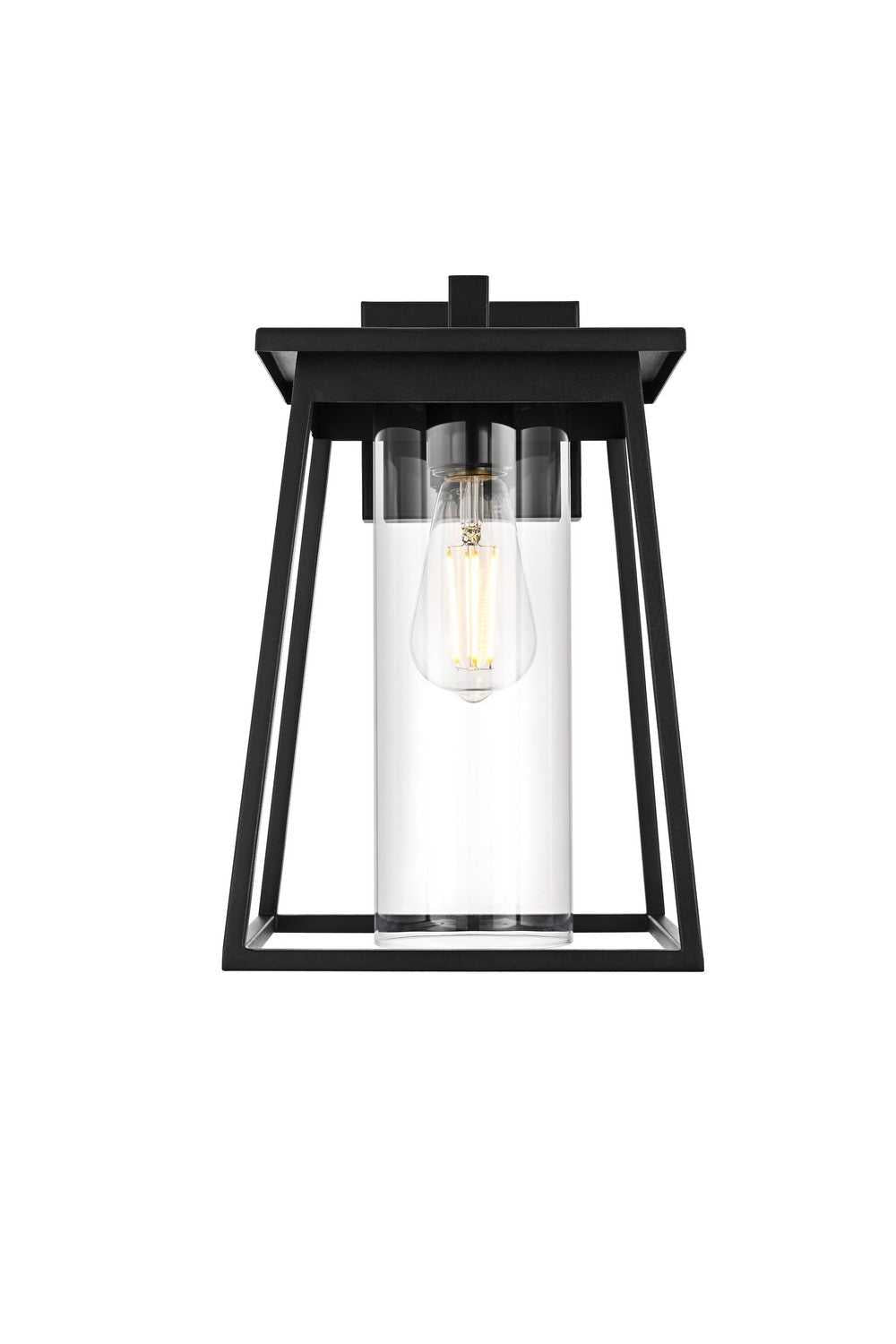 Lambert One Light Outdoor Wall Sconce in Black Elegant Lighting