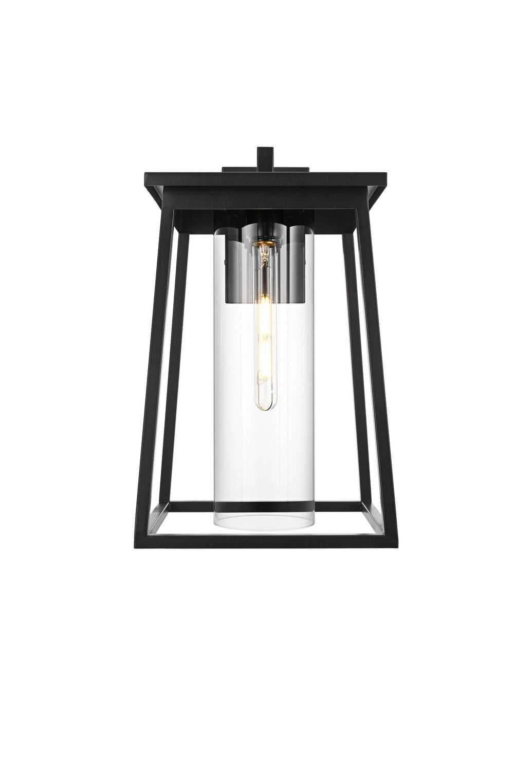 Lambert One Light Outdoor Wall Sconce in Black Elegant Lighting