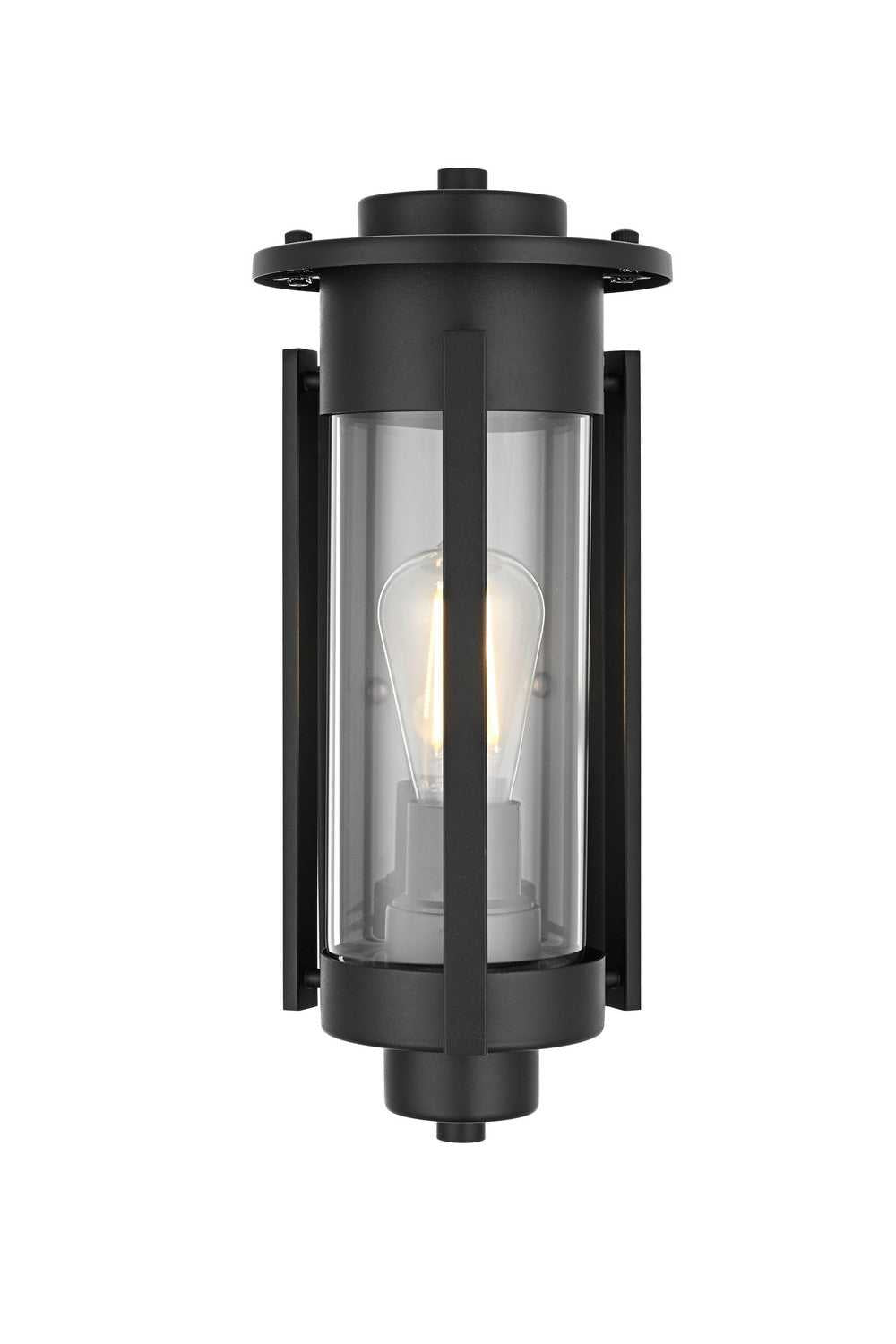 Bucknell One Light Outdoor Wall Sconce in Black Elegant Lighting