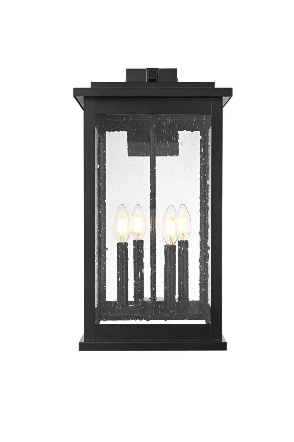 Ringgold Four Light Outdoor Wall Sconce in Black Elegant Lighting