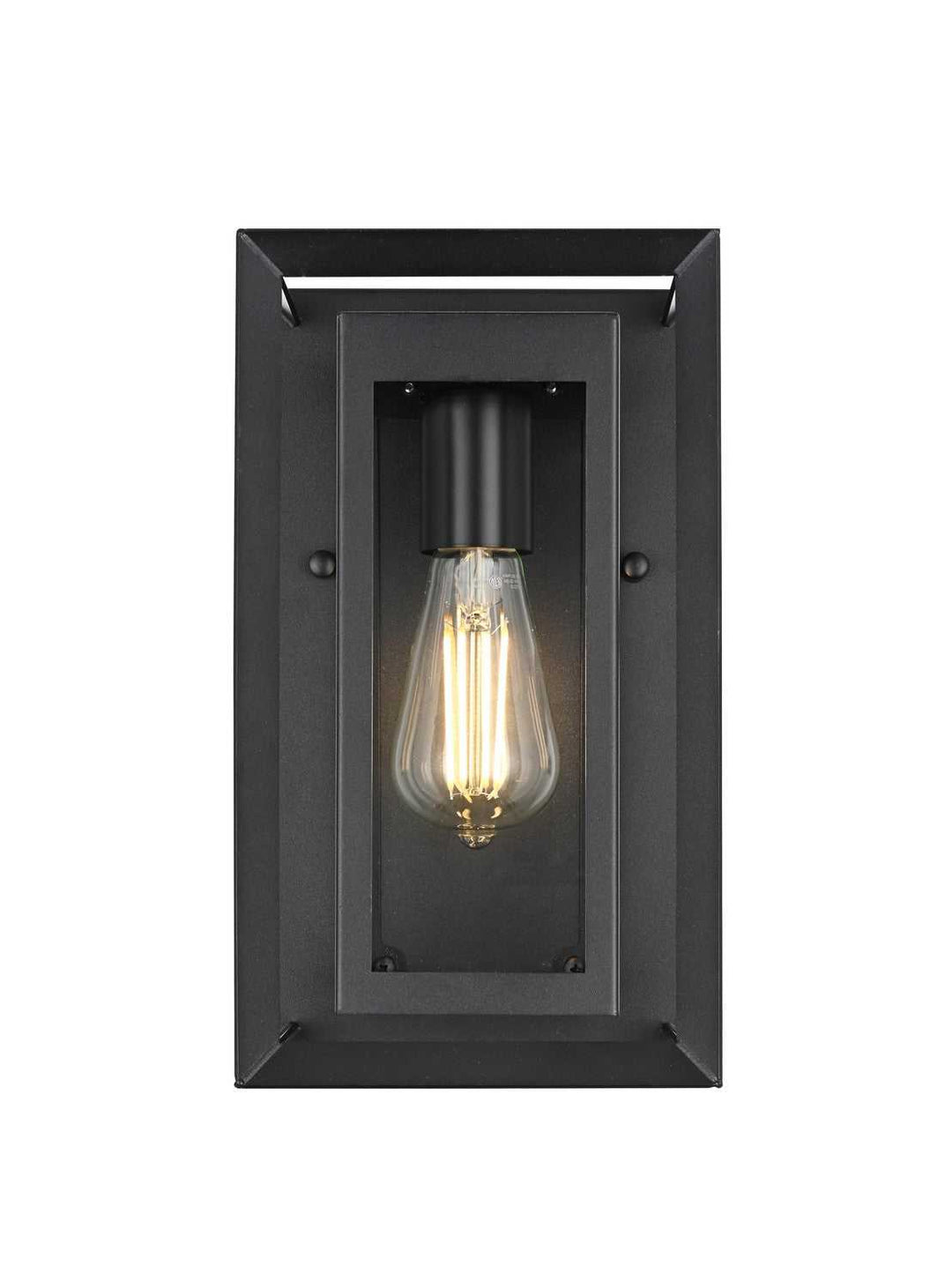 Etting One Light Outdoor Wall Sconce in Black Elegant Lighting
